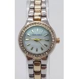 A Laura Ashley Two-Tone Ladies Quartz Watch. Stainless steel bracelet and case - 23mm. White