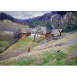 An Oil Painting of, Manor under the mountain, By Serdyuk Boris Petrovich. №SERB 874 The oil painting