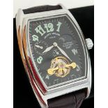 Please read all of the following .Gentlemans AUTOMATIC SKELETON MOONPHASE WRISTWATCH Multi dial