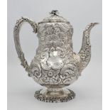 A Superb George IV silver coffee pot, John & Thomas Settle, for Settle, Gunn & Co., Sheffield. The
