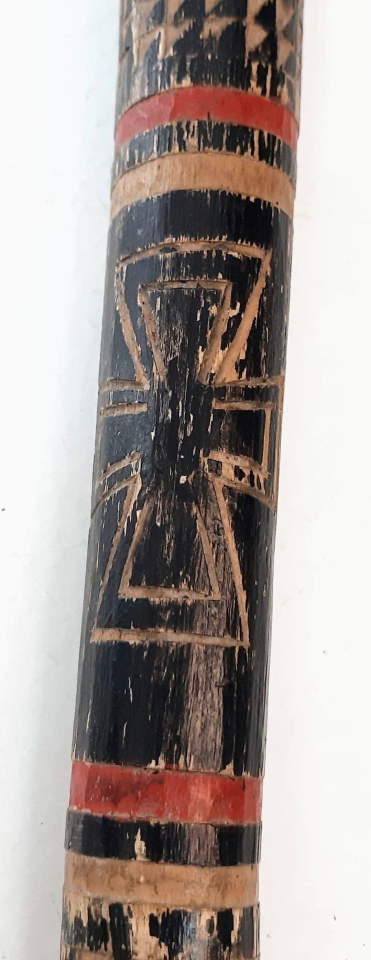 WW2 German “Wolchow” Stick. Hand carved folk art from wood of the trees on the Wolchow River, - Bild 2 aus 4