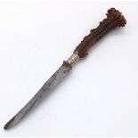 3rd Reich Hunting Association Deer Antler Dinner Knife.