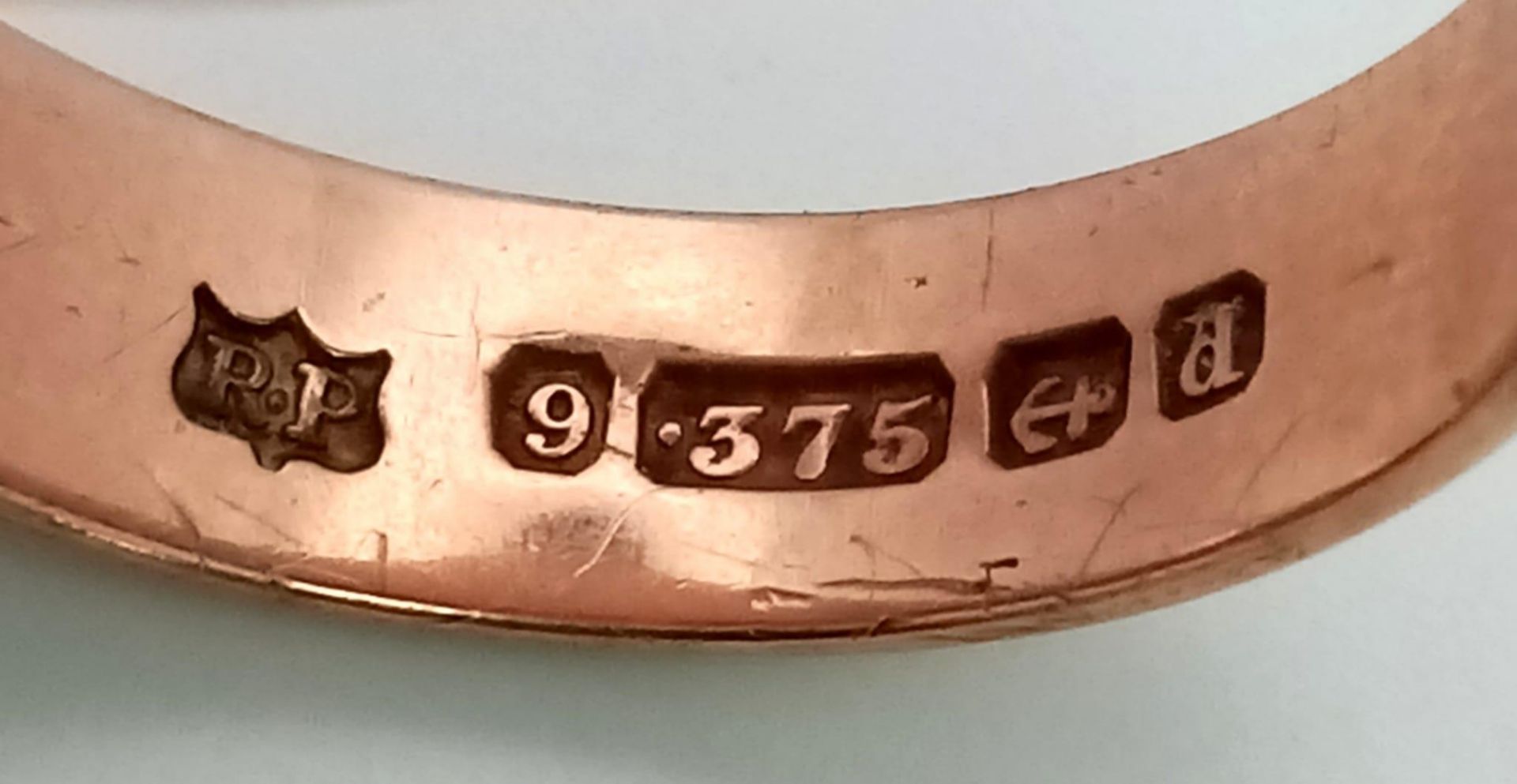 An Antique (1903) 9K Rose Gold Signet Ring. Full UK hallmarks. Size T. 8.4g - Bild 4 aus 4