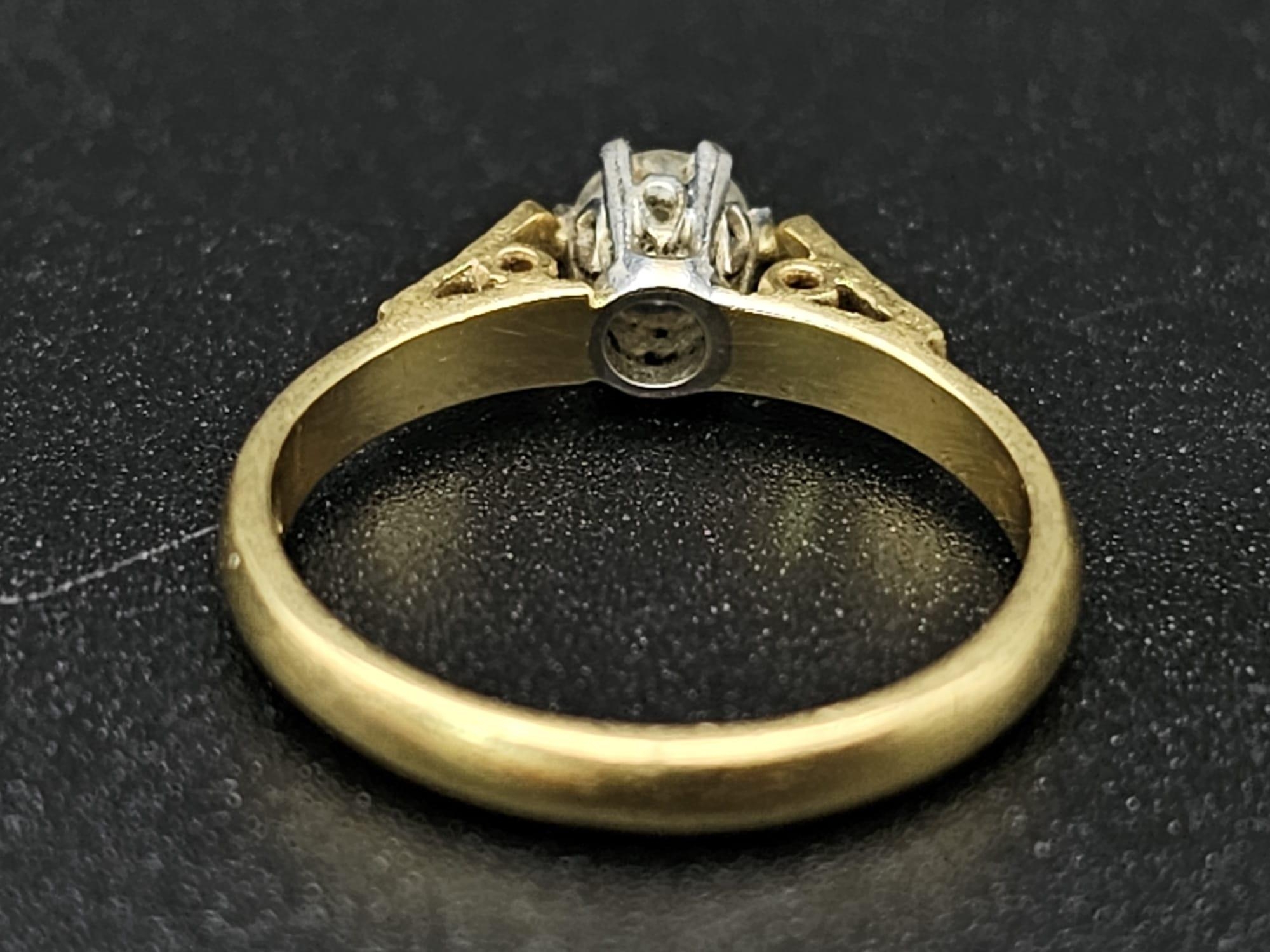 An 18K Yellow Gold Diamond Solitaire Ring. 0.35ct. Size L. 2.96g total weight. - Image 5 of 7
