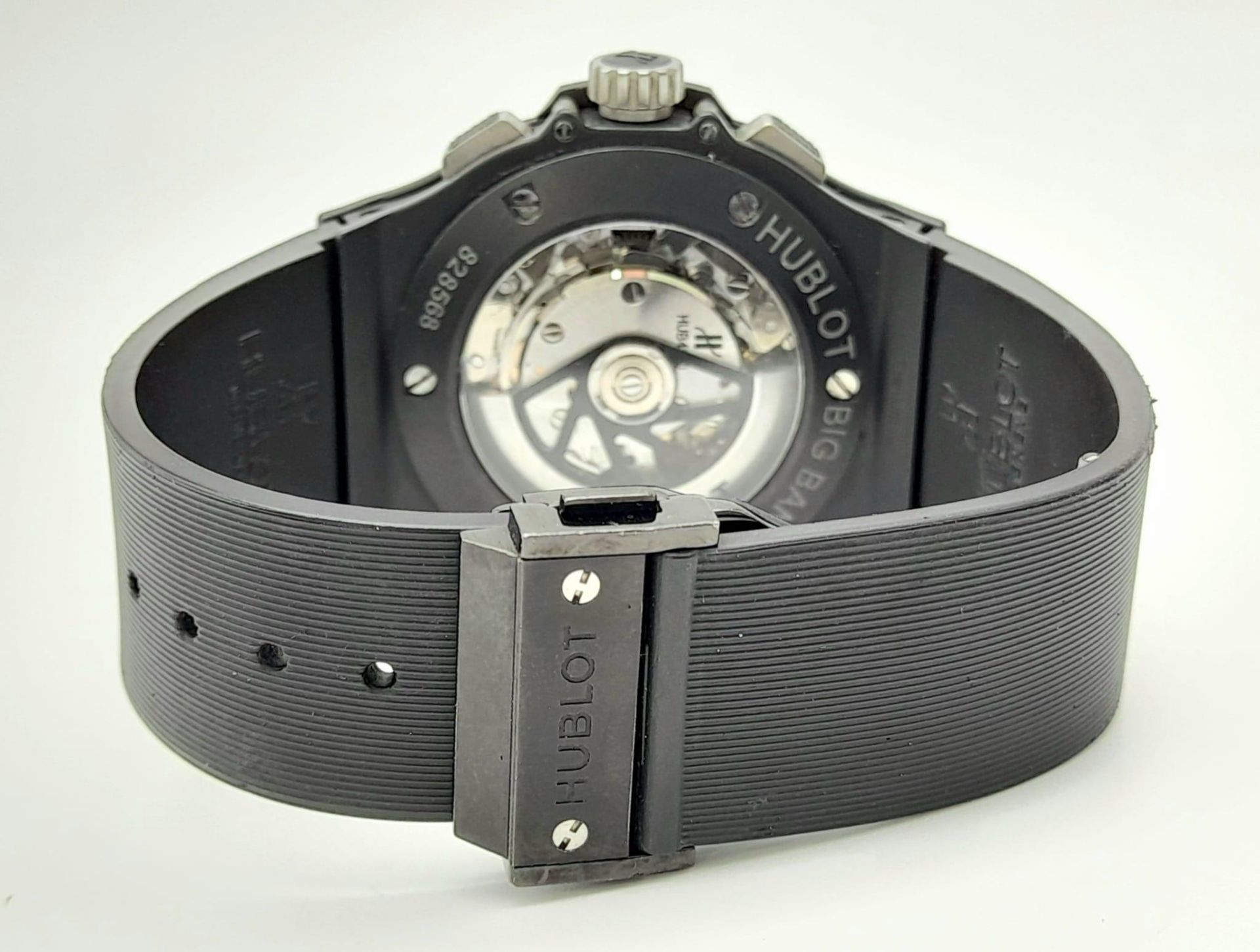 THE HUBLOT"BIG BANG" CHRONOGRAPH WITH 3 SUBDIALS , SKELETON BACK AND HUBLOT DIVERS STRAP , IN - Bild 6 aus 21