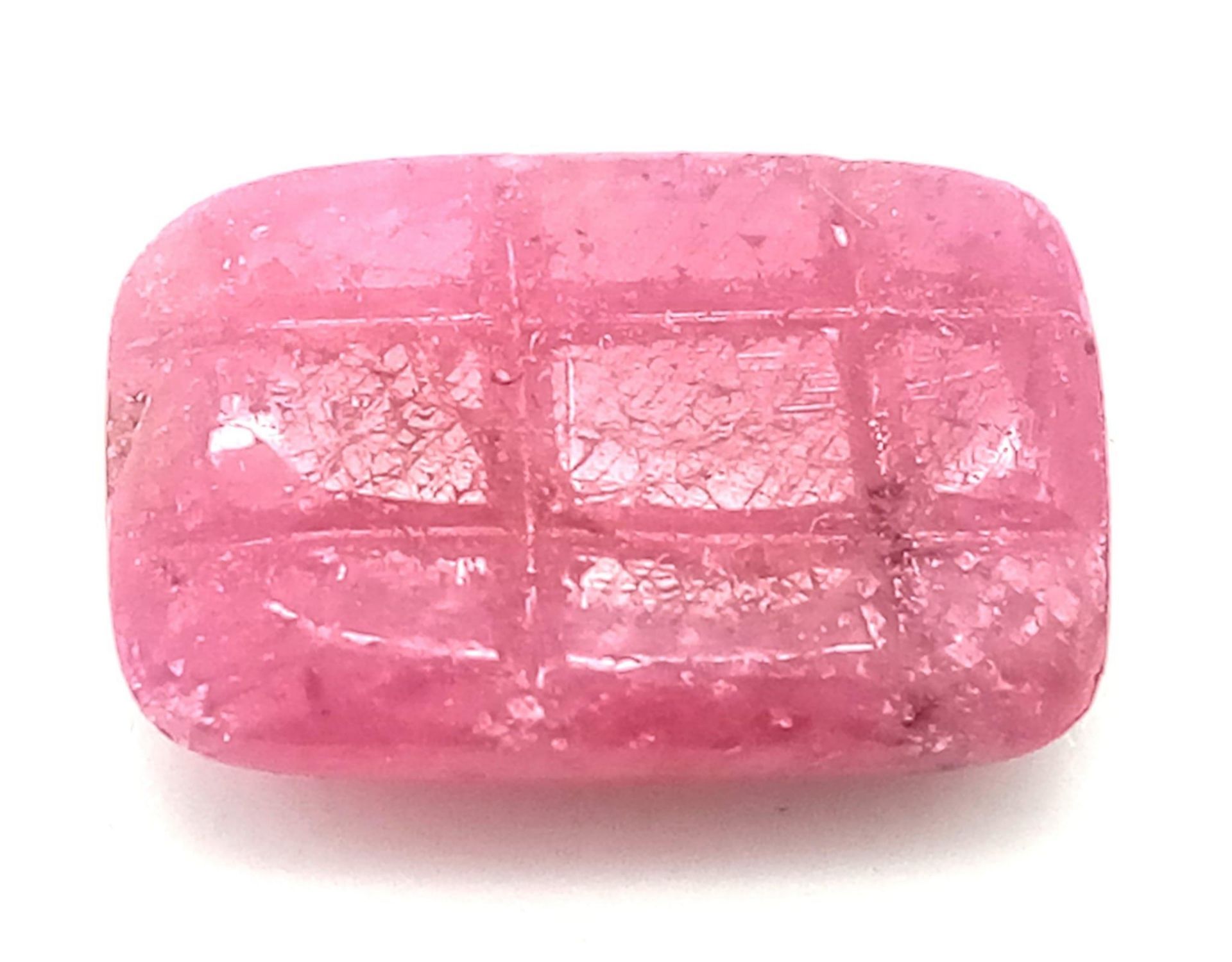 4.30Ct Carved, Natural Burma Ruby, Rectangular Shape, Comes with GRS Lab Certified - Bild 4 aus 5