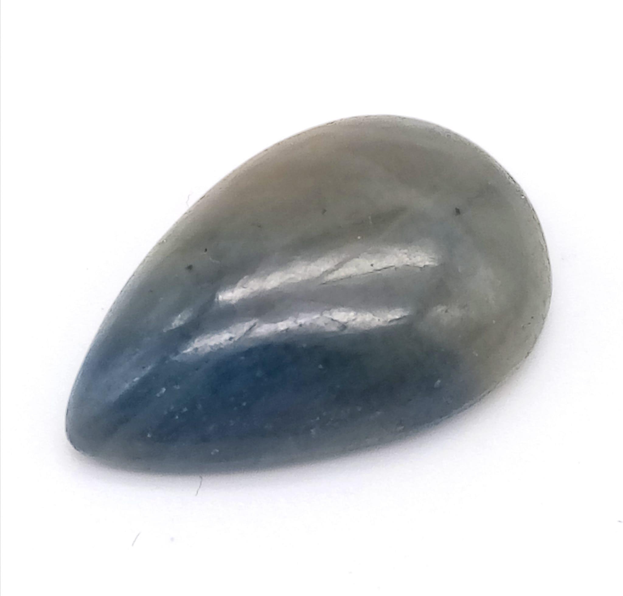 12.45Ct Untreated Cabochon, Natural African Sapphire, Pear Shape, Comes with GRS Lab Certified - Image 2 of 7