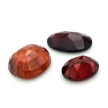 Lot of 3 Gemstones - 5.90ct Mixed Cut Pyrope Garnet, 3.47ct Mixed Cut Almandine Garnet and a 7.