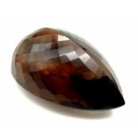 A 120.20ct Mixed Cut Smoky Quartz. Pear Shape. GLI Certified.