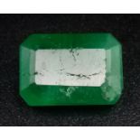 A 3.8ct Octagonal Step Cut, Zambian, Emerald Gemstone. Complete with GFCO Certificate.