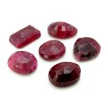 56.25 Ct in total of Faceted Ruby Gemstones in 6 Mixed Shapes