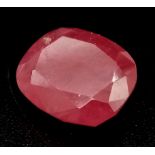 A Rare 6.13ct Natural Ruby from Mozambique. Heat treated and comes with a GGI certificate.