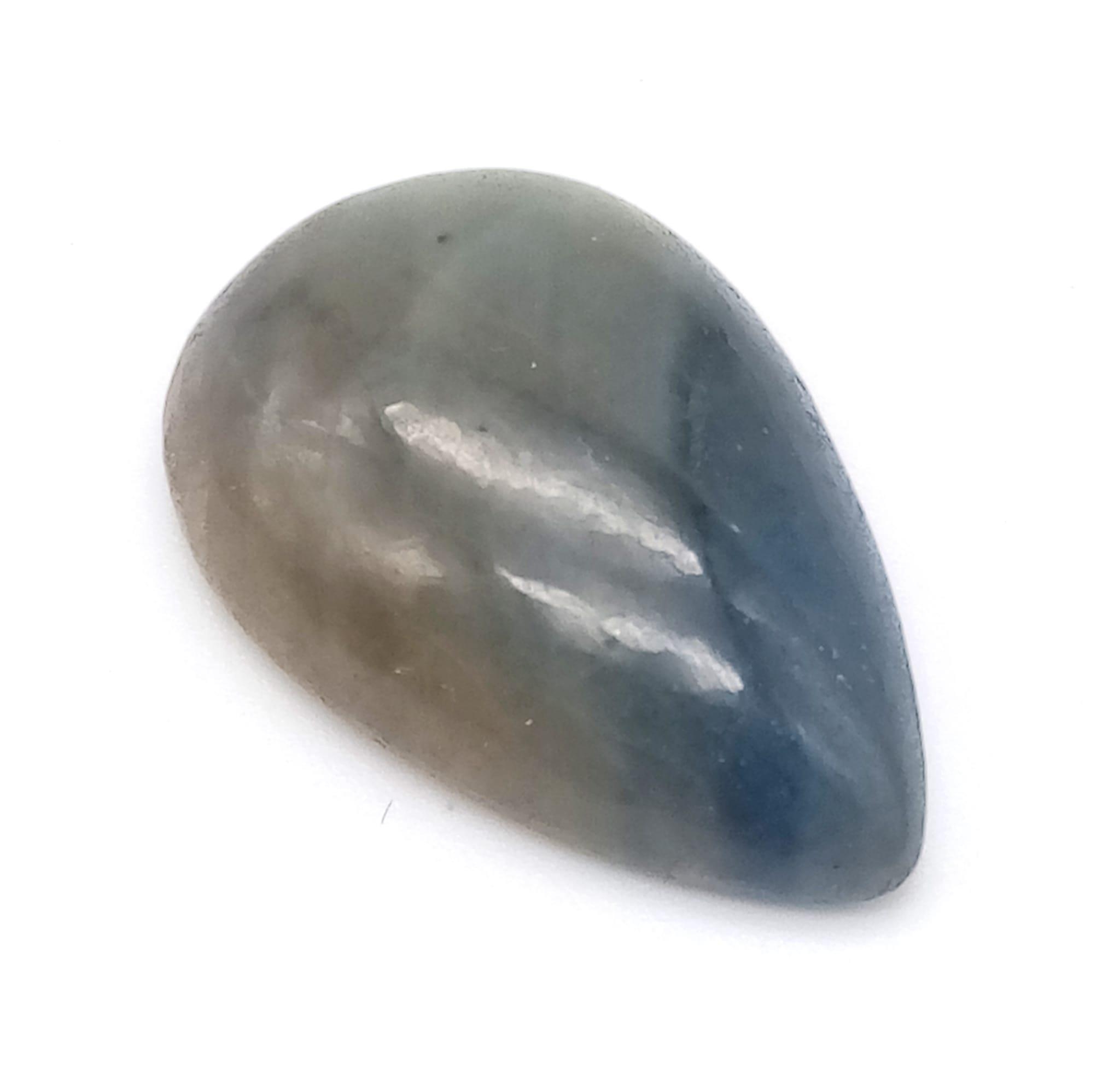 12.45Ct Untreated Cabochon, Natural African Sapphire, Pear Shape, Comes with GRS Lab Certified