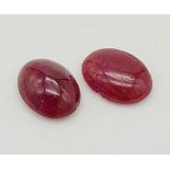 PAIR OF CABOCHON AFRICAN RUBY / RUBIES 2.49CT