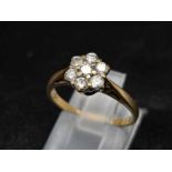 White 18K gold Diamond cluster Ring. 0.50ct. Size M 1/2. 2.86g total weight.