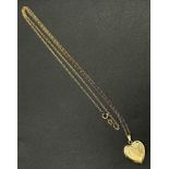 A 9K Yellow Gold Heart Locket Pendant on a 9K Yellow Gold Prince of Wales Link Necklace. 25mm and