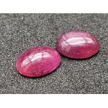 PAIR OF CABOCHON AFRICAN RUBY / RUBIES 3.06CT