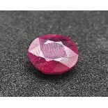 A 2.43ct Very Rare Untreated Afghanistan Ruby. Oval shape. GFCO Swiss Special Origin Report