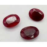 A 47.85ct of 3pcs of Natural Faceted Ruby, in an Oval mix cut. Comes with a GLI certificate.