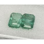 A 1.19ct Zambian Emerald Gemstone Pair in a Sealed Blister Pack. AIG Milan Certified. Oval Shape.