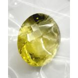 A 117.70ct Very Large Lemon-Yellow Faceted Quartz Gemstone with AIG Milan Certification - Sealed
