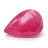 A 3.11ct Rare Mozambique Ruby Gemstone. GFCO Swiss Certified.