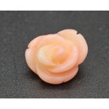 4.20Ct Carved, Italian Pink Coral, Round Shape, GLI Certified