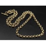 A HEAVY VINTAGE 9K YELLOW GOLD SOLID BELCHER NECKLACE WITH T BAR FIXING, WEIGHT 62.1G AND 50CM