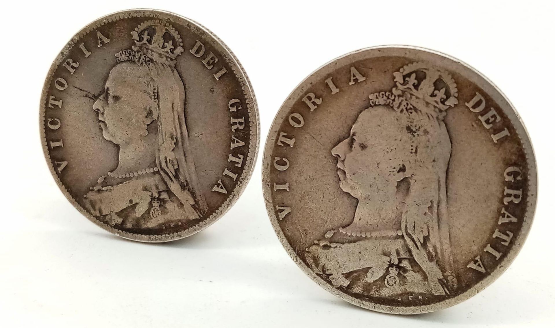 Two Queen Victoria Silver Half Crown Coins Dated 1899 & 1890. Extremely Fine & Fine Condition ( - Image 2 of 3