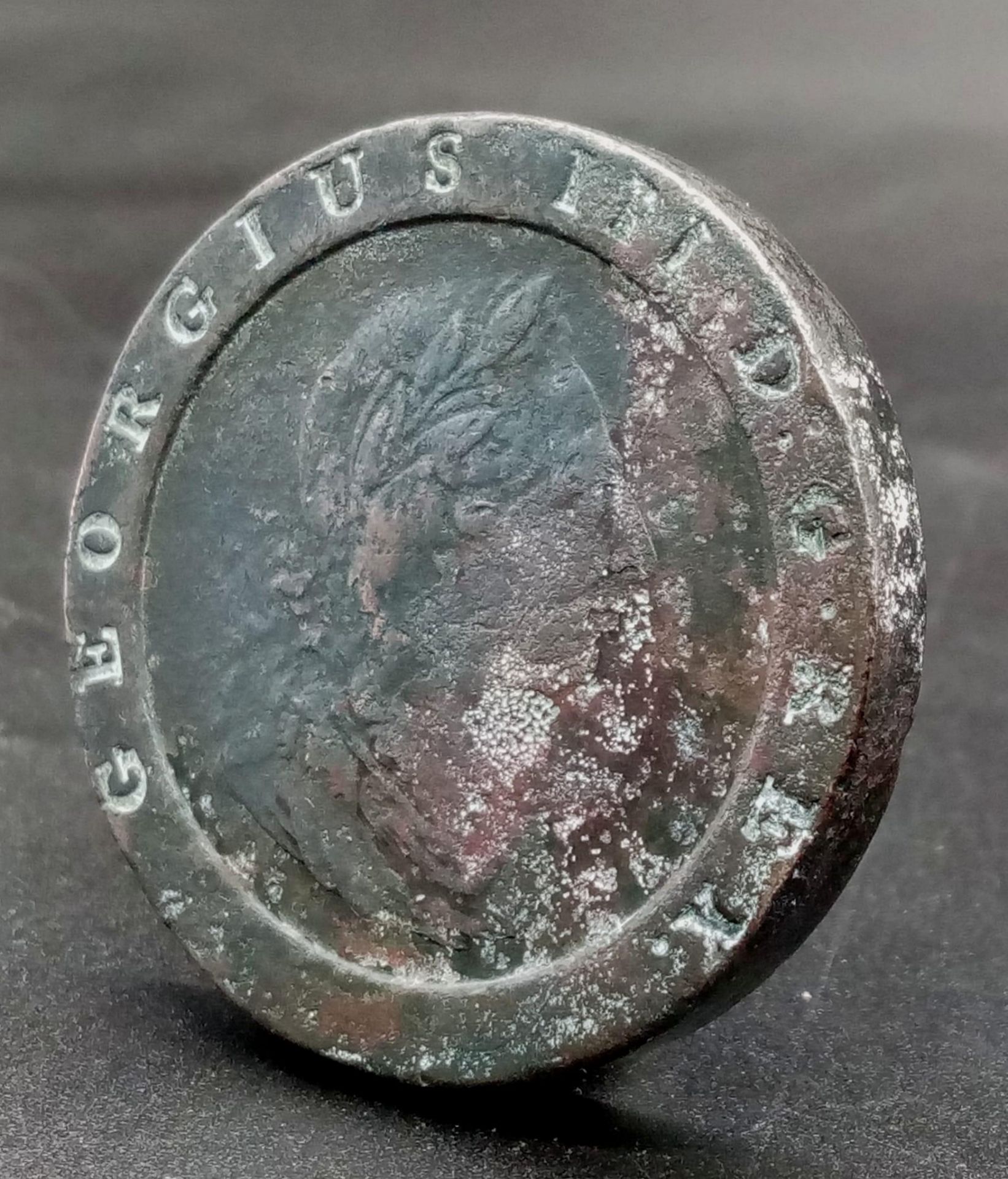 A 1797 Cartwheel Twopence King George III, see photos for condition. a/f - Image 2 of 3