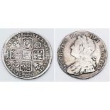 A 1734 George II Silver One Shilling Coin. Roses and plumes. S3700. Please see photos for