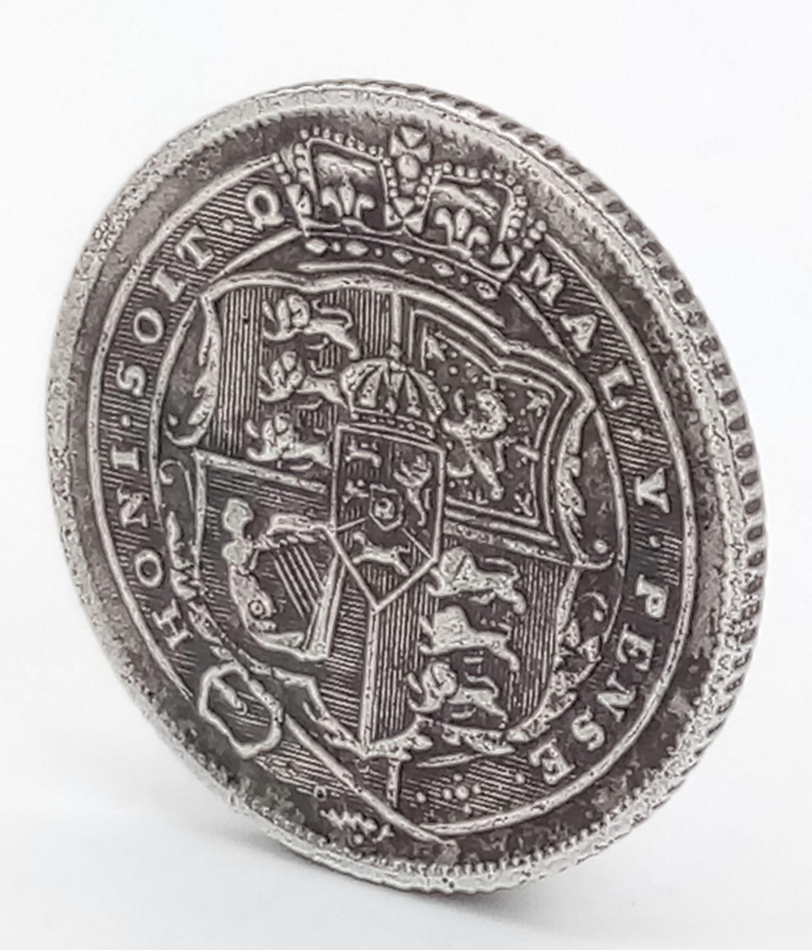 An 1817 George III Silver Sixpence Coin. Decent grade but please see photos. - Bild 3 aus 5