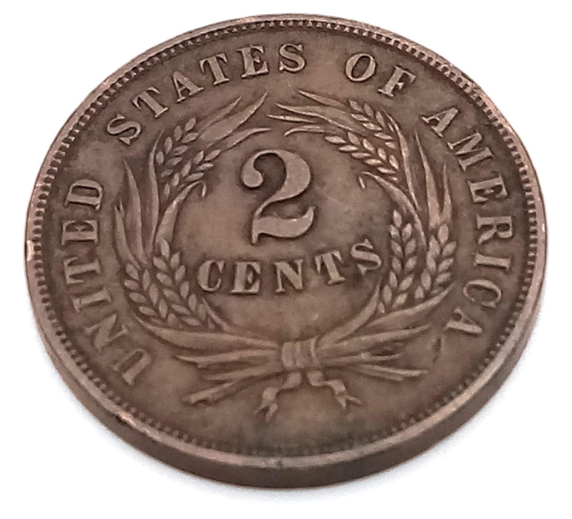 An Extremely Fine Condition (Sheldon Scale) 1864 USA 2 Cents Coin. - Bild 2 aus 7