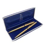 Two Vintage Gilded Papermate Ballpoint Pen and Pencil Set. Comes with a case.