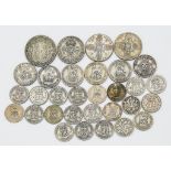 A Lot of Pre 1947 British Silver Coins. Please see photos for finer details. 137g total weight.