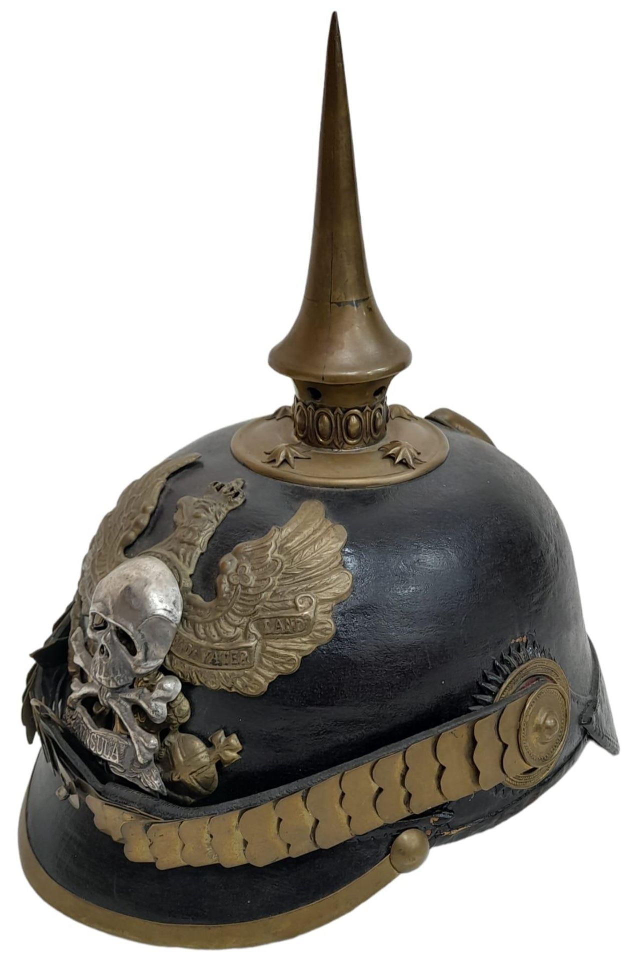 WW1 Imperial German “Brunswick” Pickelhaube. This helmet has been restored using many original parts - Bild 2 aus 6