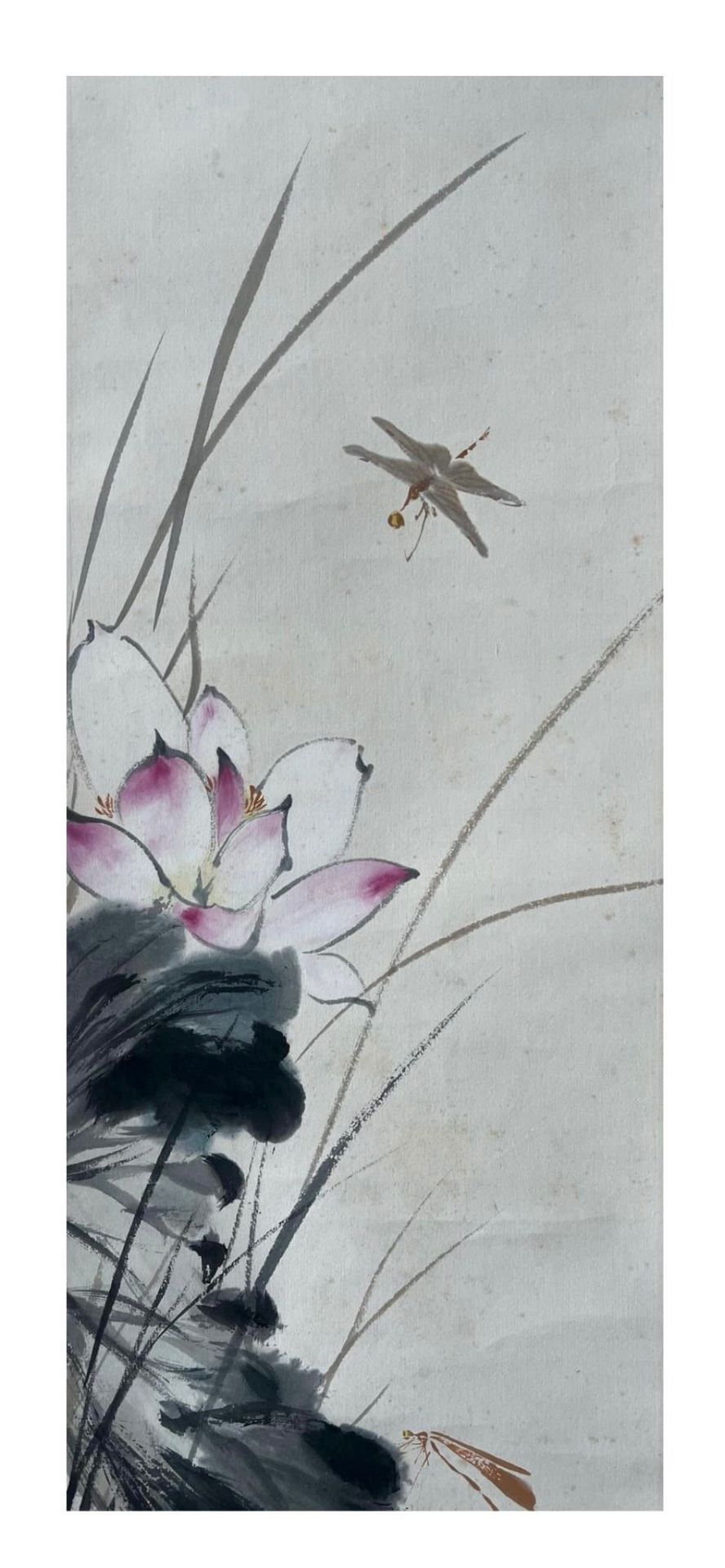 Patiently Waiting Beside a Pond in Summer - Chinese ink and watercolor on paper scroll - - Bild 2 aus 7