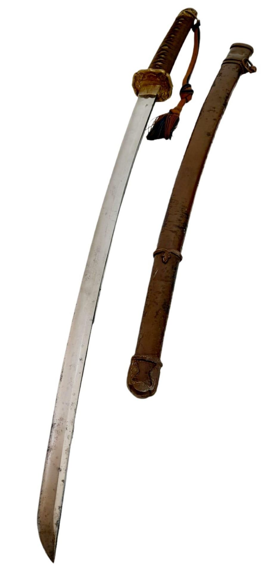 WW2 Japanese Officers Sword with ancient family blade. The sword is in the more robust metal