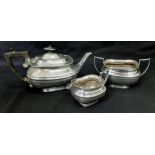 An Antique 925 Sterling Silver Fenton Brothers of Sheffield Tea Service. Teapot, creamer and sugar