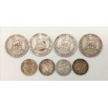 A Parcel of 8 Pre-1920 Silver Shillings and Silver Three Pennies (4 of each), Dates Comprising: