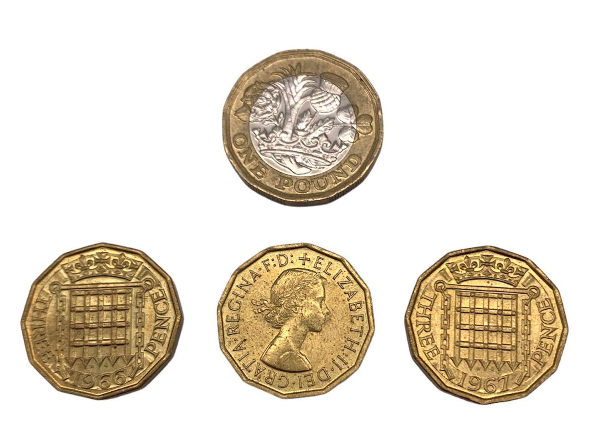 2x 1966 And 1x1967, Three Pence Coins. - Bild 3 aus 3