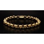 A Vintage 9K Yellow Gold Oval Link Bracelet. 18cm. 10.11g