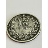 Victorian SILVER SIXPENCE 1887 in extra fine condition. Having Bold and raised detail to both sides.