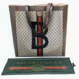 A Personalised Gucci Brown Canvas Ophidia Supreme Tote Bag. If your name or nickname begins with B -
