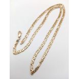 A 9K Yellow Gold Figaro Link Necklace. 48cm. 9.2g
