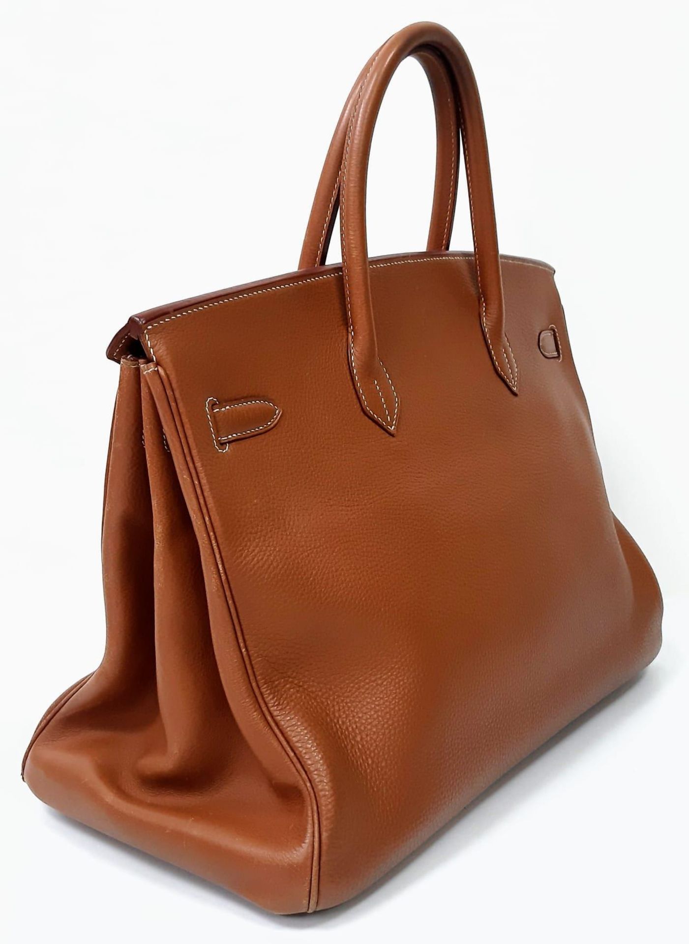 A Hermes Birkin Brown Leather Tote Bag. Handcrafted from the highest quality leather by skilled - Bild 7 aus 17