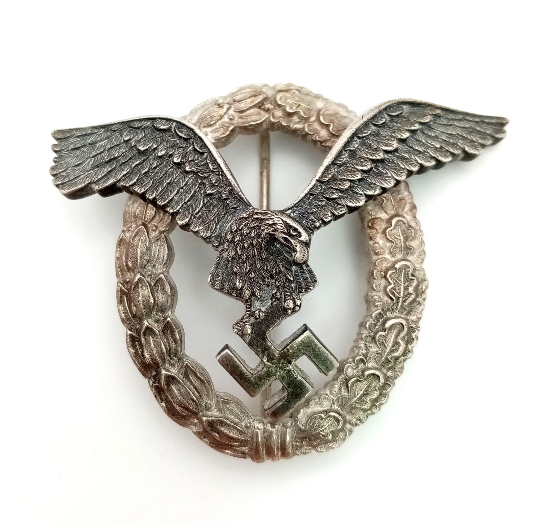 3rd Reich Luftwaffe Pilots Badge. Maker: B & NL. (Berg & Nolte)
