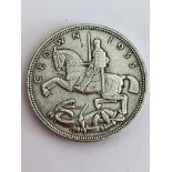 SILVER ROCKING HORSE CROWN 1935. Fine/very fine condition. Having bold and raised definition to both