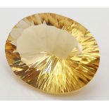 A wonderful, large (33.65 carats) citrine. Beautifully oval custom cut, in excellent condition,