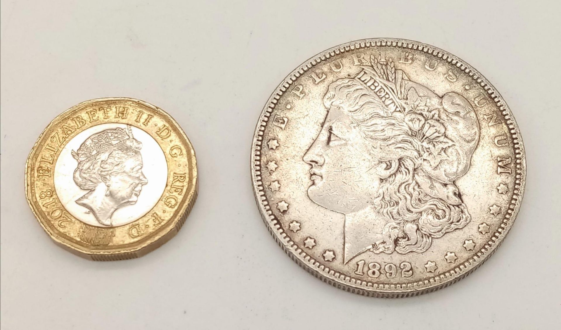 A Very Fine Condition (Sheldon Scale) 1892 Morgan Silver Dollar (New Orleans Mint). 26.67g. - Bild 3 aus 3